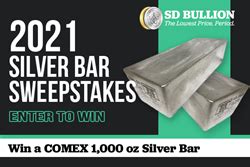 1,000 oz COMEX Silver Bar Sweepstakes at SD Bullion.